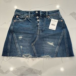 NWT Free People Harvey Distressed Jean Skirt- 24